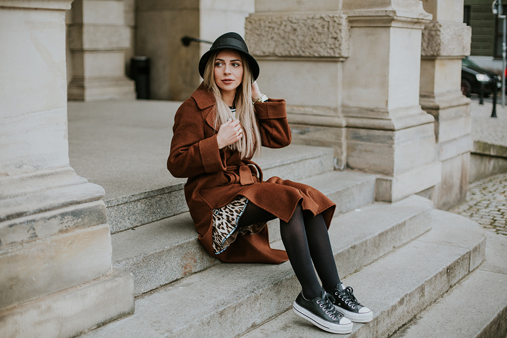 Vintage trench coat with dress